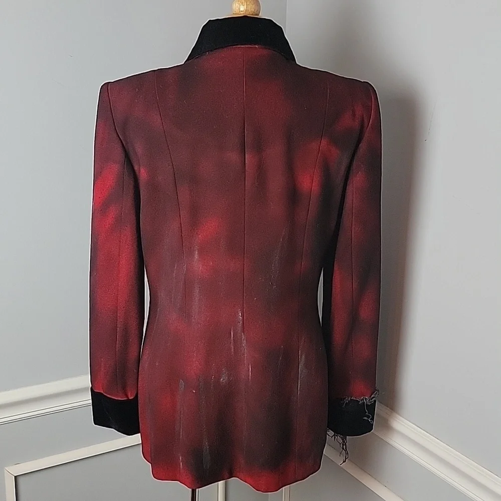 UPCYCLED Ghost Pirate Red Black Blazer‎ Jacket Dread Hair Hat Halloween Costume